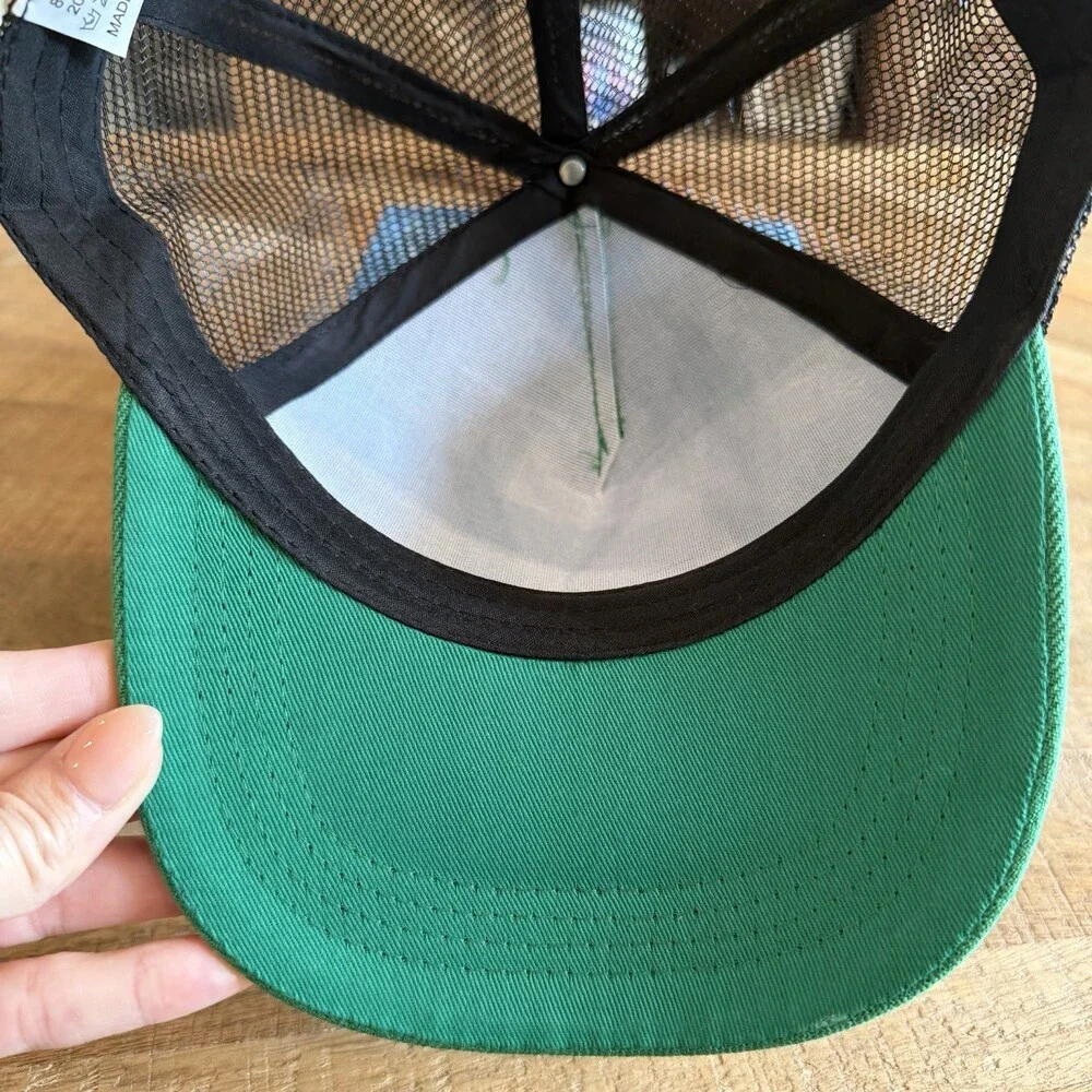 Forest CS107 Green Trucker Hat Moon Trees Outdoor Nature Snapback Cap